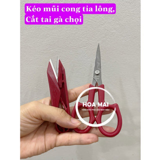 Combo kéo mũi cong 1553 + kéo bấm 1523 dùng tỉa lông cắt tai lông cho gà chọi