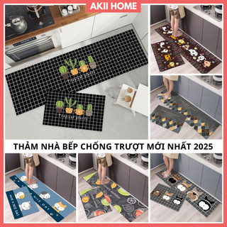 Bộ 2 thảm trải sàn nhà bếp 3D thấm hút nước, chống trơn trượt(1 thảm 40*60cm & 1 thảm 40*120cm) T02