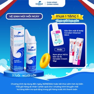 Xịt mũi cá heo Pháp Sterimar cải thiện hệ hô hấp Nose Hygiene And Comfort - 50ml