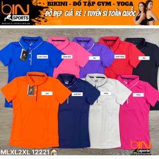 Áo thun nữ tập gym yoga aerobic thể thao cổ trụ tay ngắn chất liệu thun poly co dãn 4 chiều BINSPORTS A102