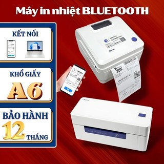 Máy in nhiệt Bluetooth, khổ A6, kết nối Usb và Bluetooth, in đơn hàng, mã vạch, mã QR 