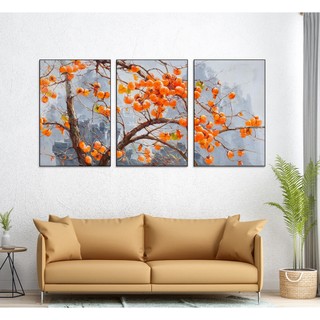 Tranh canvas bộ 3 tranh hồng trang trí 50x70 cm (Free ship)