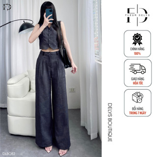 Set bộ gile nữ phối viền đen túi delys dlbo83