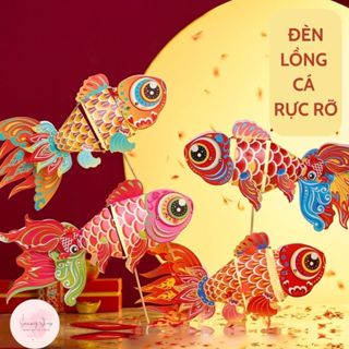 [HÀNG LOẠI 1 + Đèn LED] Đèn Lồng Trung Thu, Tết, Cá Vàng May Mắn, Đồ Chơi Tự lắp ráp Rước Đèn Trung Thu, Decor Trang trí