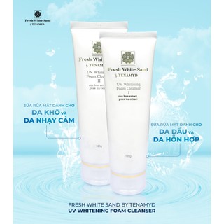Sữa rửa mặt trắng da Fresh White Sand by TENAMYD UV Whitening Foam Cleanser 120ml