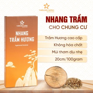 Nhang trầm hương THIÊN MỘC HƯƠNG thơm, ít khói, không hóa chất hộp tích trầm 8 năm 200 cây 20cm