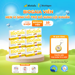 Combo 6 men vi sinh BioGaia ProTectis Dạng viên cải thiện hệ tiêu hóa Thụy Điển hộp 10 viên