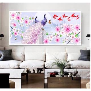 Tranh đính đá Gia Hòa Vạn Sự Hưng (Đôi Công) - LV257(110x55cm), chưa đính đá