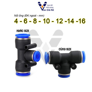 (PE Xanh) Tê nối ống phun sương, ống hơi 3 lỗ PE