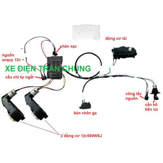 Bộ chế xe ô tô điện trẻ em 12v / full bộ chế xe điện cho bé 12v, chế xe chở hàng nhẹ (tải trọng nhỏ hơn 50kg)
