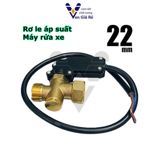 (Có phụ kiện) Rơ le áp lực tự ngắt nước máy rửa xe dây curoa, dây đai 1hp ren 22mm