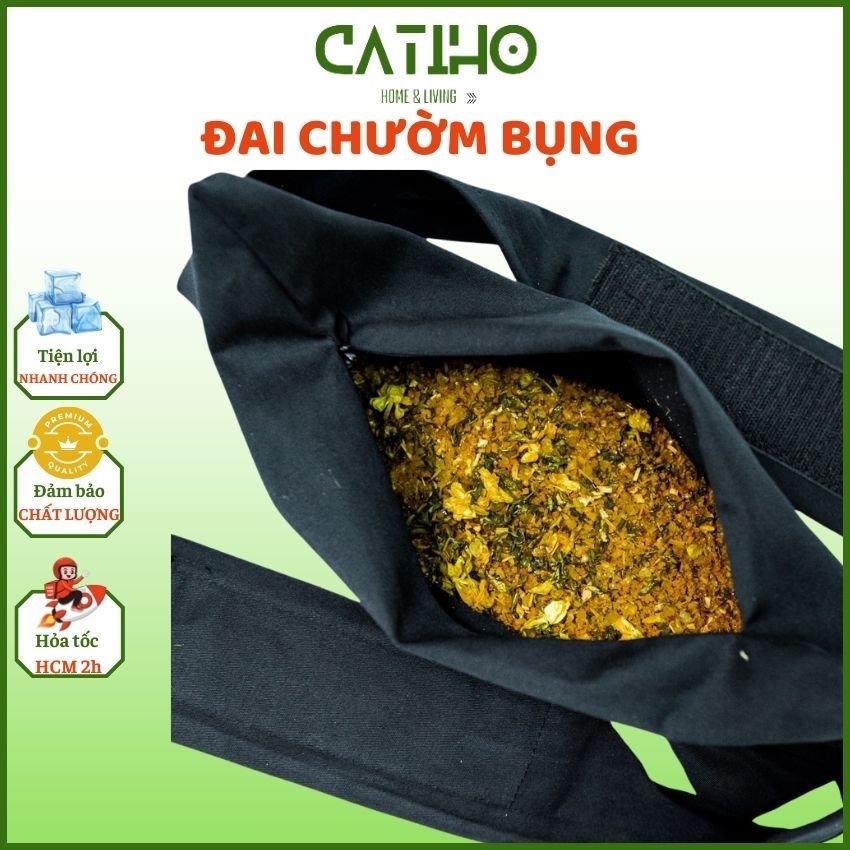 Combo 2 túi chườm nóng thảo dược dưỡng sinh Catiho Homeliving túi chườm muối sau sinh giảm eo