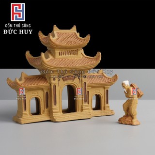 Mô hình gốm Cổng làng phụ kiện trang trí tiểu cảnh hòn non bộ bể cá chậu cây bonsai