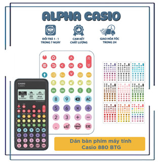   Chống trầy xước  Dán nút bấm bàn phím máy tính học sinh Casio 880 BTG hàng chuẩn màu sắc đa dạng 