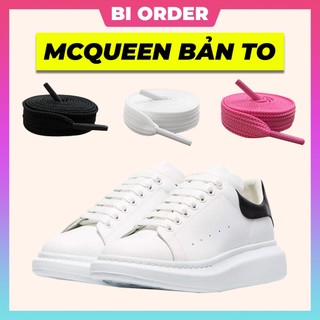 [𝗕𝗮́𝗻 𝘁𝗵𝗲𝗼 𝗰𝗮̣̆𝗽] Dây giày MC Queen bản to đen trắng rộng 1,5cm dài 120cm (1m2) [ảnh chụp thật, hàng có sẵn]