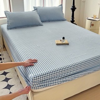[HÀNG ĐẸP] Ga Gối đũi sét 3 món cotton - Sét 3 món ga bo chun + 2 vỏ gố