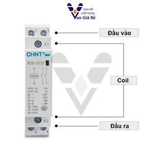 Khởi động từ 1 pha (Contactor) 20a ChiNT NCH8-20/20