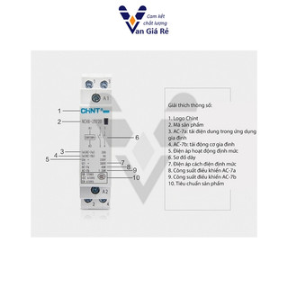 Khởi động từ 1 pha (Contactor) 20a ChiNT NCH8-20/20