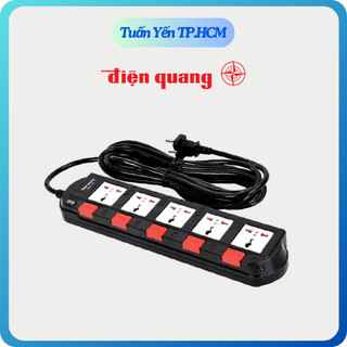 { Live } Ổ cắm Điện Quang 5 lổ 5 công tắc ĐQ ESK SM750SL (5 Lỗ 3 Chấu) công suất 3200W - chính hãng - Tuấn Yến