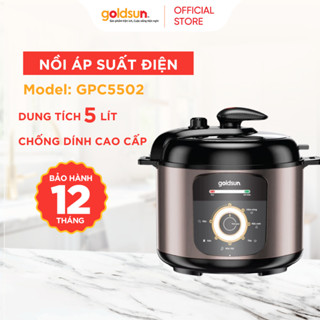 Nồi Áp Suất Điện Lòng Nồi Chống Dính Dung Tích 5L 6L Đa Năng Goldsun GPC5502 GPC5512