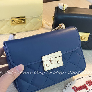 Túi đeo chéo nữ + túi kẹp nách nữ ck2-80701218 2 màu khoá sáng bóng