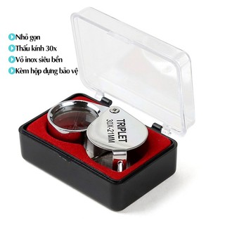 Kính lúp mini 30X V2, kiểu dáng gấp gọn móc chìa khóa