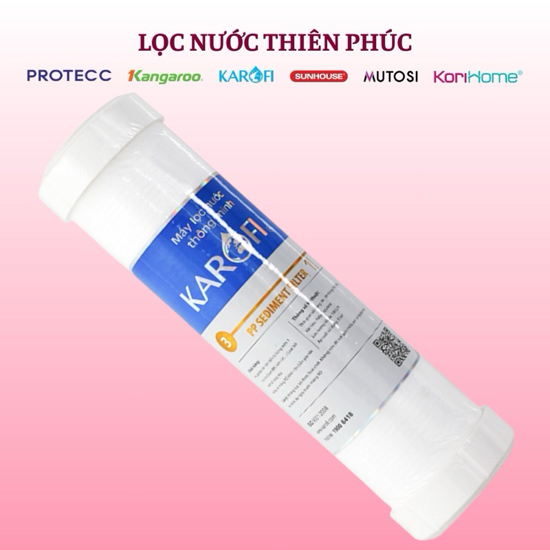 Lõi Lọc Nước Số 3 PP 1 Micron Karofi 10 Inch - Bộ Lõi Lọc Nước Karofi Dùng Thay Thế Cho Bộ Lọc Thô