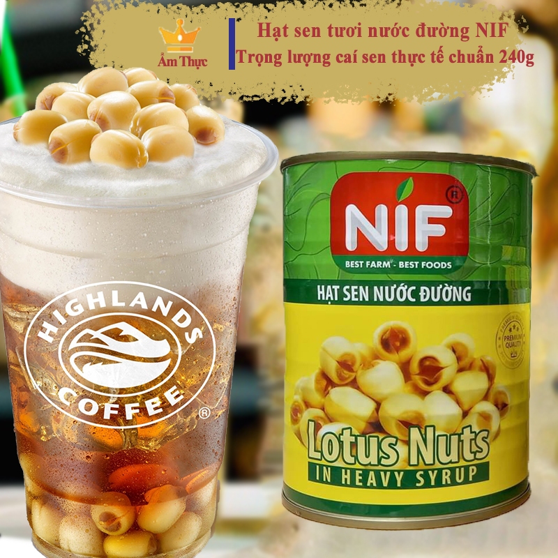 Hạt Sen Ngâm Nước Đường, Sen Tươi Ngâm Đường NIF - Hộp 560g