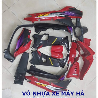 BỘ VỎ NHỰA XE WAVE ZX ĐỎ ĐEN[TẶNG TEM]