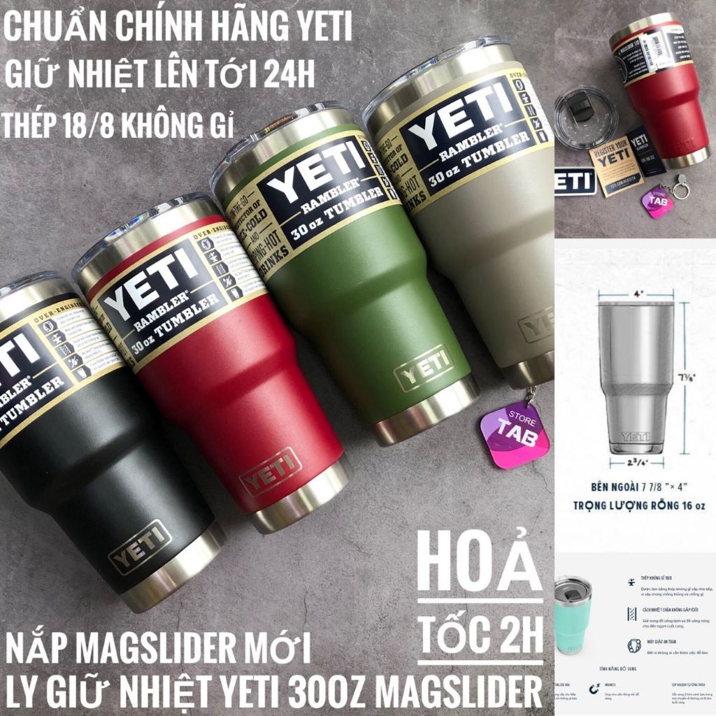Ly Giữ Nhiệt Yeti Rambler 30oz Tumbler Nắp Magslider Mới Nhất 2021 - Chính Hãng Yeti USA