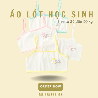 Áo lót lá học sinh nữ, áo lót bé gái không đệm mút chất liệu cotton thoáng khí