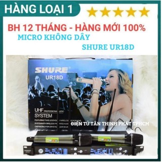 Micro Shure UR18D 4 râu hàng chuẩn loại 1 bắt sóng xa 4 angten - shure ur-18d