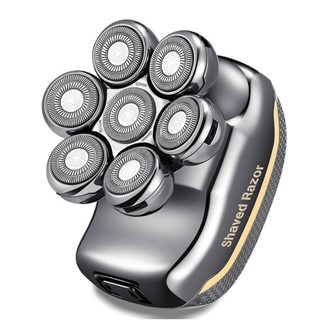 Máy cạo râu điện mini LAKEN 7 lưỡi cạo râu, cạo trọc đầu êm ái, chip IPX7 chống nước sạc Type C cầm tay nhỏ gọn đa năng