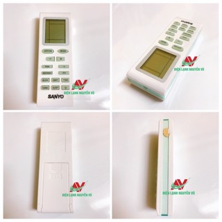 Điều khiển máy lạnh Sanyo viền xanh