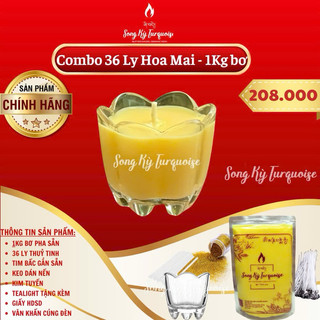 Combo 36 ly hoa mai - set nguyên liệu làm nến bơ cúng dường tại nhà - nến bơ song kỳ