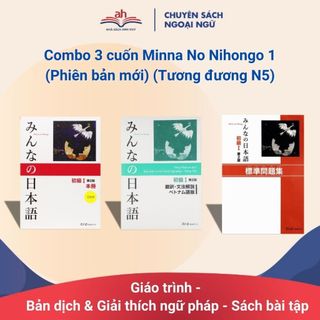 Sách - Combo Minna No Nihongo Sơ Cấp 1 Bản Mới - Dành Cho Trình Độ N5 ( Bộ 3 Cuốn Cơ Bản In Màu )