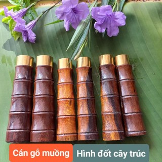 Chuôi dao, cán dao hình cây trúc làm bằng gỗ muồng