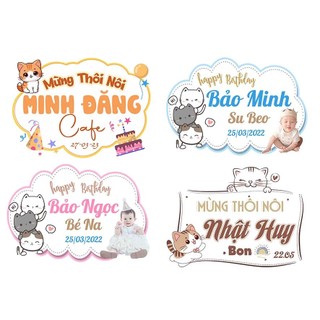 Nhận Đặt gấp_Bảng tên treo tường trang trí sinh nhật, đầy tháng cho bé trai, bé gái