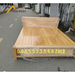 Giường gỗ sồi vạt phản có 2 hộc kéo _ free ship /lắpráp tphcm