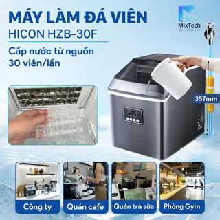 Máy lám đá viên Hicon HZB-30F 35kg lấy nước từ nguồn phù hợp quán cafe