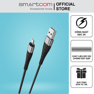 Dây cáp sạc nhanh BOROFONE chất liệu nhựa TPE chống cháy nổ cao cấp Smartcom phân phối - BX32