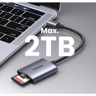 Đầu đọc thẻ SD/TF Ugreen 80888 CM401(USB C 3.1 truyền dử liệu 5Gbps,đọc thẻ 2TB) Vỏ Nhôm Cao Cấp