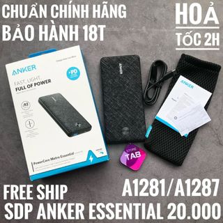 Sạc Dự Phòng ANKER PowerCore Metro Essential 20.000 PD - A1281 A1287 (Bảo Hành 18T)
