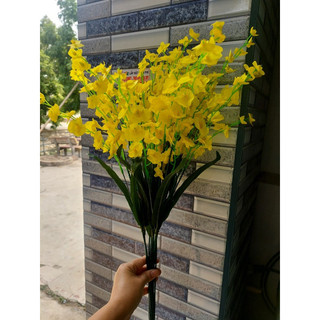 Hoa lan vũ nữ giả loại 1 cành dài 70cm - Set 10 cành - Hoa giả decor trang trí nhà cửa