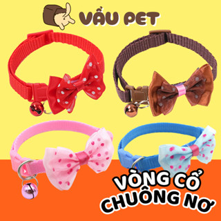 Vòng Cổ Cho Chó Mèo Chuông Nơ Bấm - Vòng Đeo Cổ Cho Chó Vẩu Pet Shop