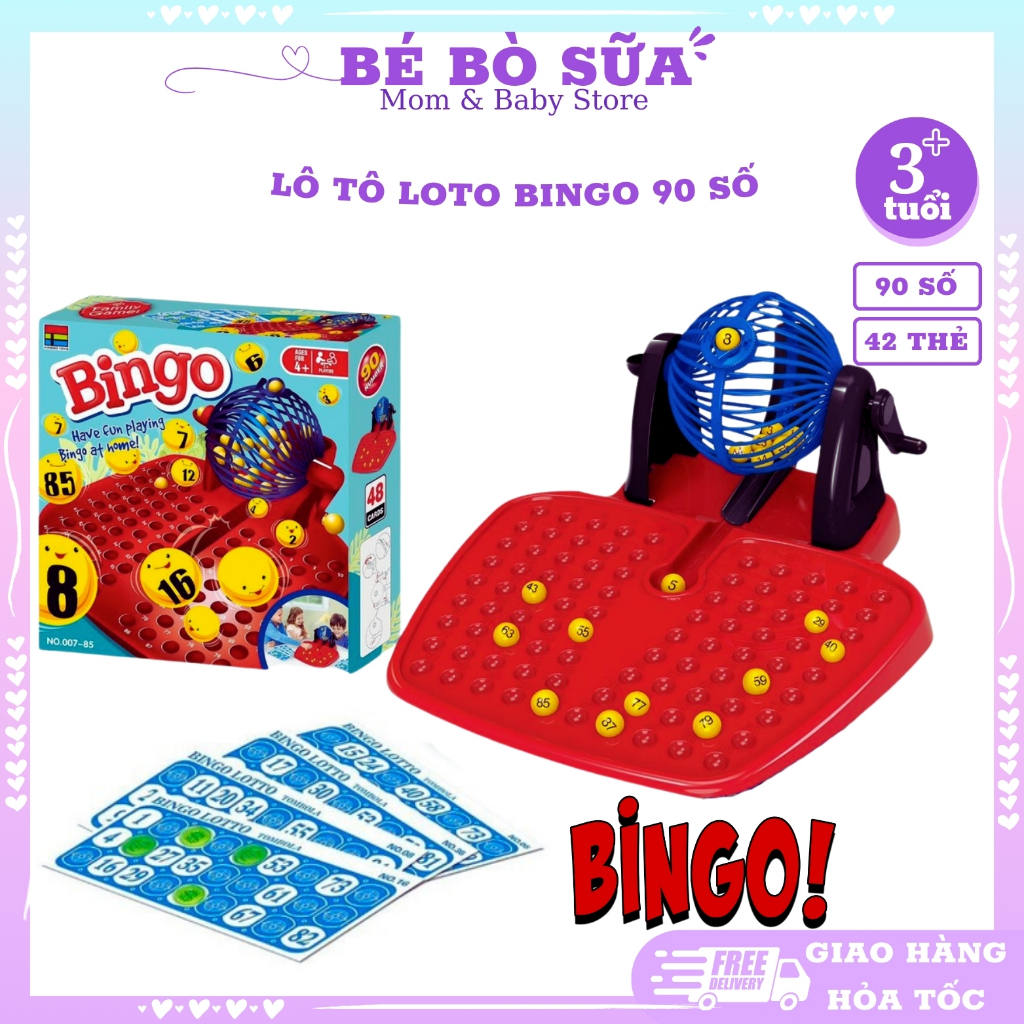 Bộ Đồ Chơi Lô Tô Loto Bingo 90 số -12 thẻ