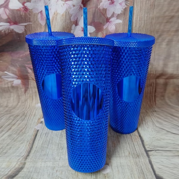 ly giữ nhiệt 2 lớp cao cấp 800ml màu xanh dương ánh kim - ly giữ nhiệt màu xanh dương