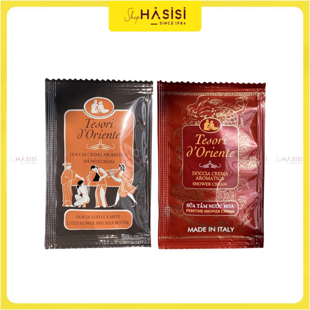 Sữa Tắm Nước Hoa TESORI - Shower Cream 7ml~9ml (12 Gói/Dây)
