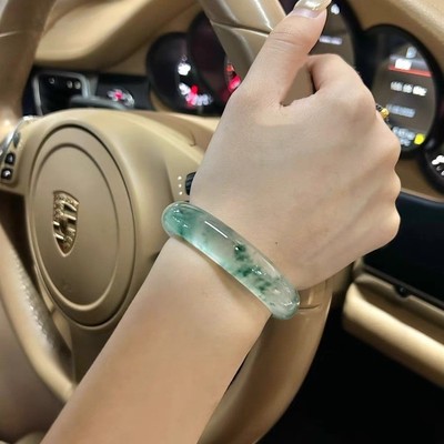 Vòng Tay Thạch Anh Trong Điểm Xanh Bảng 15mm Xinh Xắn, Thời Trang - Ngọc Trai Trường Thịnh