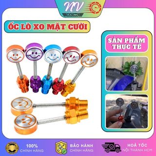 Ốc chân kính kiểu lò xo mặt cười, ốc chân gương gắn xe máy chân ốc 10li ren thuận cho Wave, Vision